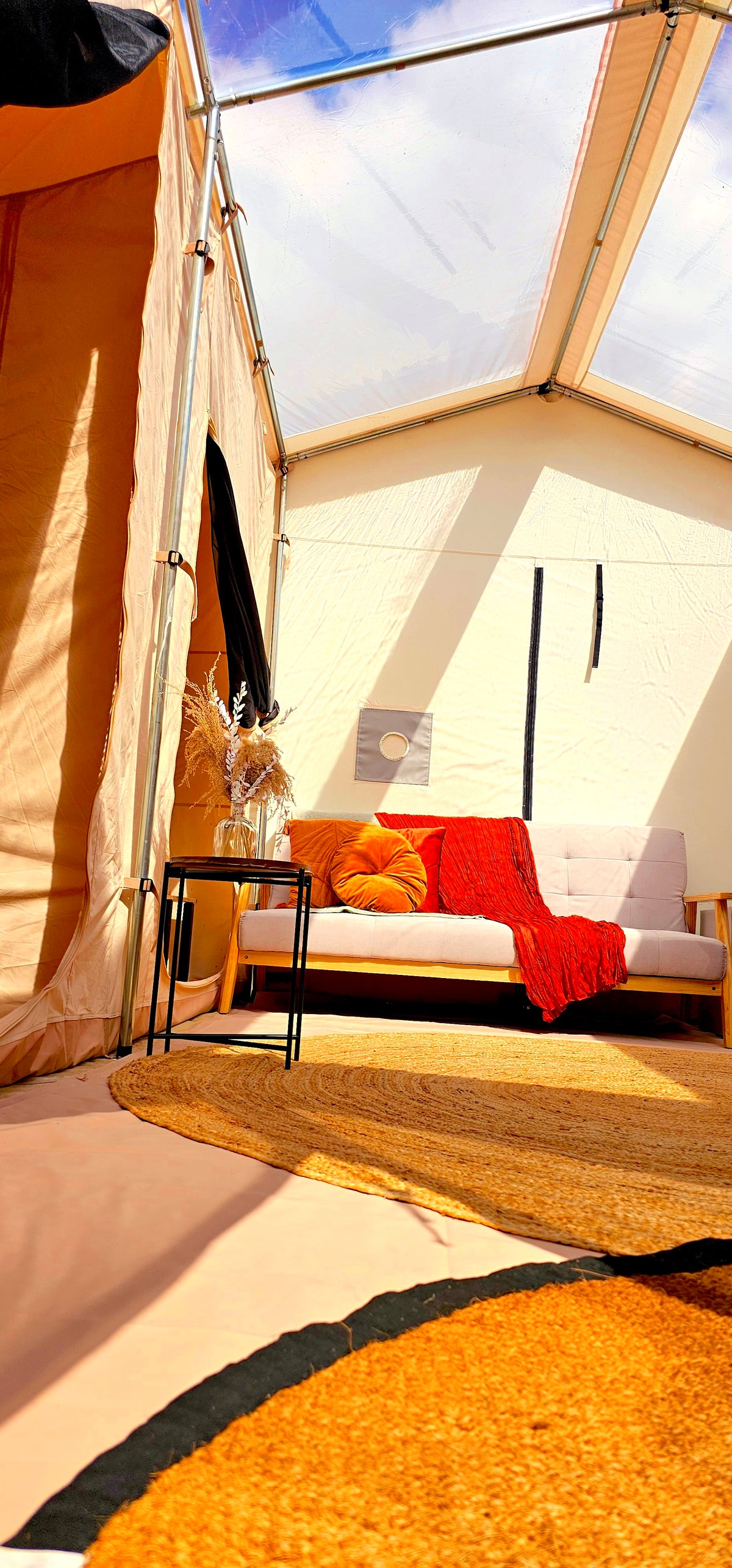 6x4 Canvas Tent Lodge With Roof Light