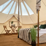 BTV 7 Emperor Skylight - 6m (Part PVC Light Roof) XL (1.2m High Walls) Bell Tent with Stove Hole
