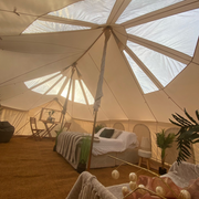 BTV 7 Emperor Skylight - 6m (Part PVC Light Roof) XL (1.2m High Walls) Bell Tent with Stove Hole