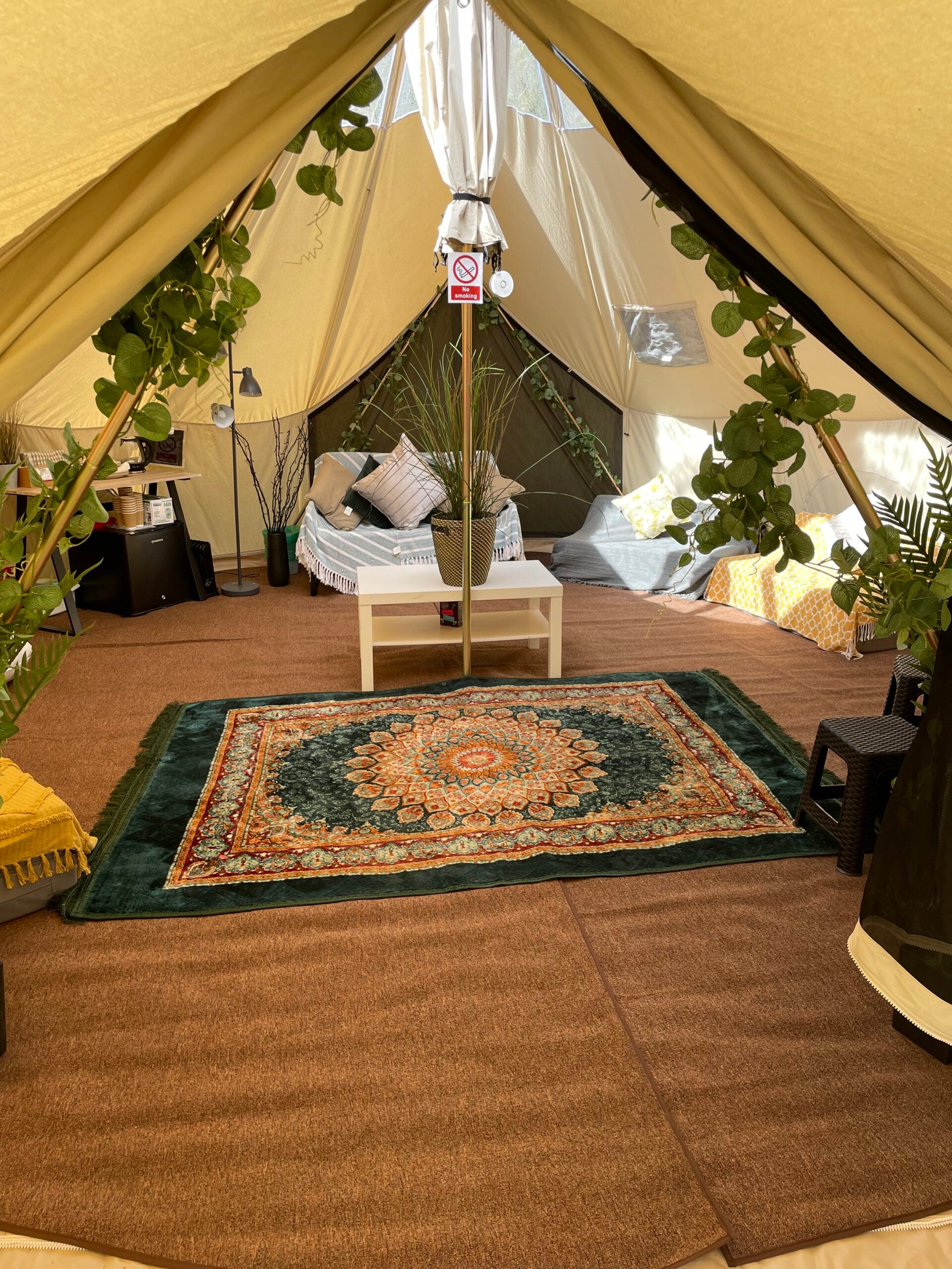 BTV 6 Skylight - 6m (Half PVC Light Roof) XL (1.2m High Walls) Water Resistant Cotton Canvas Bell Tent with Stove Hole