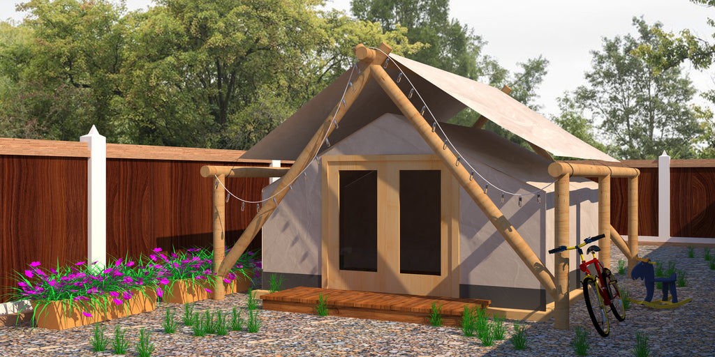 6x4 Canvas Tent Lodge With Roof Light