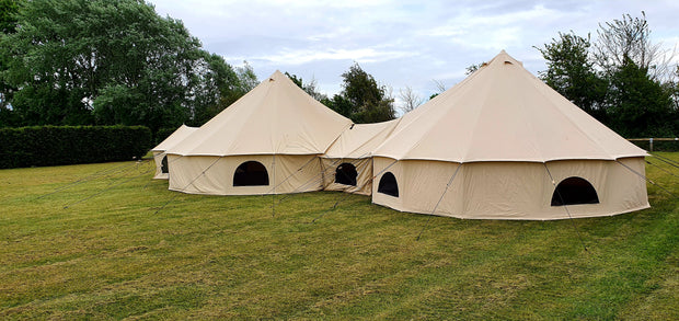 Grade C - BTV 6 Skylight - 6m (Half PVC Light Roof) XL (1.2m High Walls) Water Resistant Cotton Canvas Bell Tent with Stove Hole