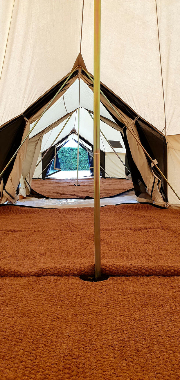 Grade C - BTV 6 Skylight - 6m (Half PVC Light Roof) XL (1.2m High Walls) Water Resistant Cotton Canvas Bell Tent with Stove Hole