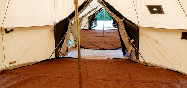 BTV 6 Skylight - 6m (Half PVC Light Roof) XL (1.2m High Walls) Water Resistant Cotton Canvas Bell Tent with Stove Hole