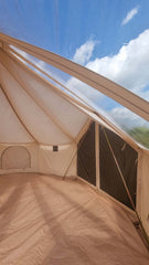 School Classroom Bundle - 5m Skyview XL Bell Tent + 5m Groundsheet, 4x2m Canopy & 5m Full Moon Coir