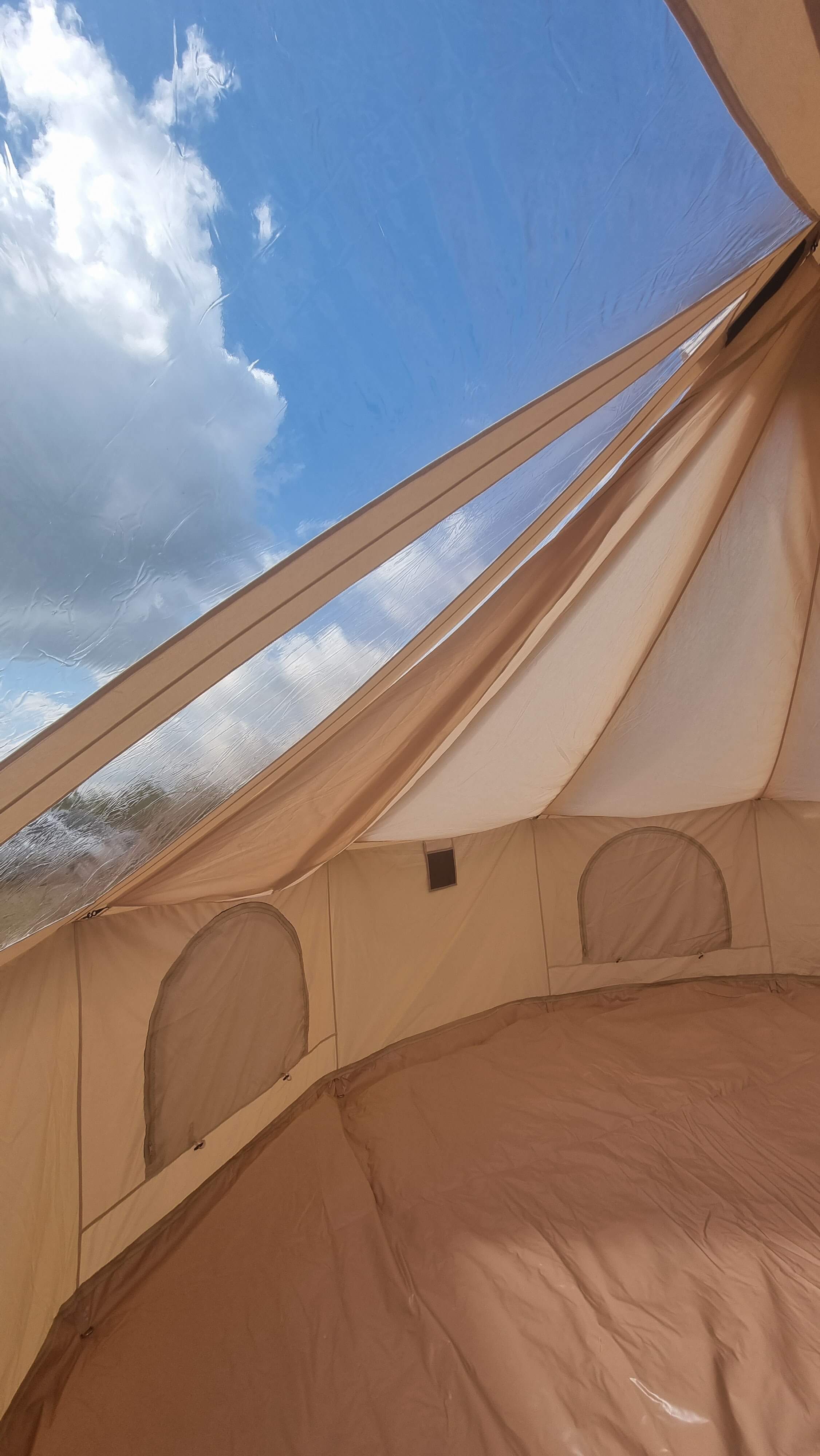 School Classroom Bundle - 5m Skyview XL Bell Tent + 5m Groundsheet, 4x2m Canopy & 5m Full Moon Coir