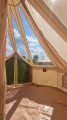 School Classroom Bundle - 5m Skyview XL Bell Tent + 5m Groundsheet, 4x2m Canopy & 5m Full Moon Coir