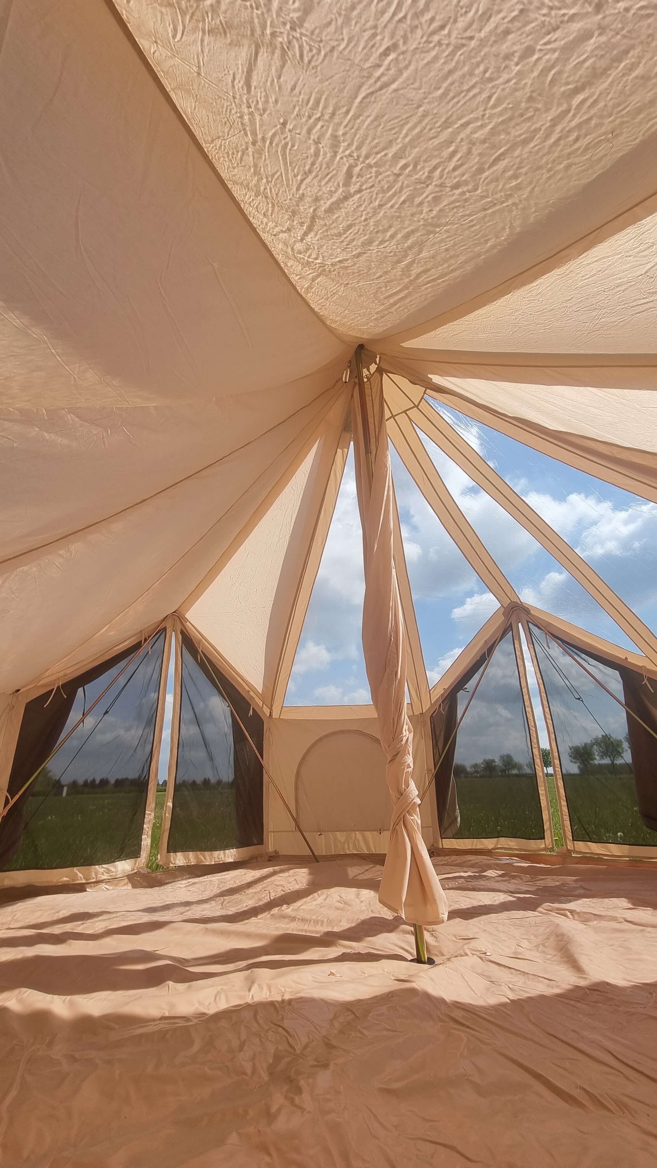 School Classroom Bundle - 5m Skyview XL Bell Tent + 5m Groundsheet, 4x2m Canopy & 5m Full Moon Coir