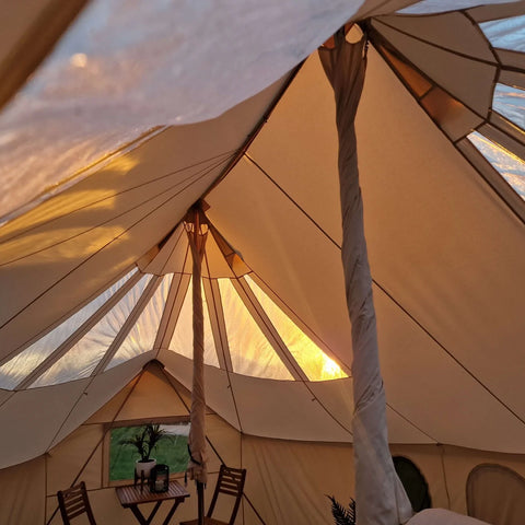 Grade B - BTV 7 Emperor Skylight - 6m (Part PVC Light Roof) XL (1.2m High Walls) Bell Tent with Stove Hole