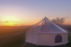 School Classroom Bundle - 5m Skyview XL Bell Tent + 5m Groundsheet, 4x2m Canopy & 5m Full Moon Coir