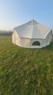 BTV 6 Skylight - 6m (Half PVC Light Roof) XL (1.2m High Walls) Water Resistant Cotton Canvas Bell Tent with Stove Hole