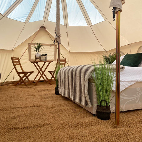 Grade B - BTV 7 Emperor Skylight - 6m (Part PVC Light Roof) XL (1.2m High Walls) Bell Tent with Stove Hole