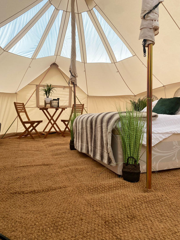 Grade B - BTV 7 Emperor Skylight - 6m (Part PVC Light Roof) XL (1.2m High Walls) Bell Tent with Stove Hole