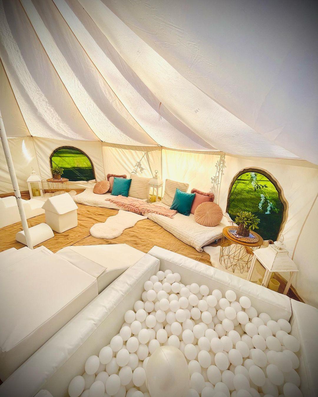 School Classroom Bundle - 5m Skyview XL Bell Tent + 5m Groundsheet, 4x2m Canopy & 5m Full Moon Coir